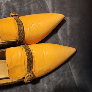John Fluevog Gig!  Mustard Patent size 12